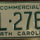 NOS 1988 North Carolina commercial license plate BL 2783