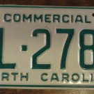 NOS 1988 North Carolina commercial license plate BL 2780