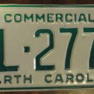 NOS 1988 North Carolina commercial license plate BL 2779