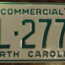 NOS 1988 North Carolina commercial license plate BL 2778