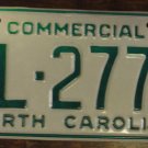 NOS 1988 North Carolina commercial license plate BL 2776