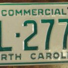 NOS 1988 North Carolina commercial license plate BL 2775