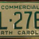 NOS 1988 North Carolina commercial license plate BL 2766