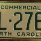 NOS 1988 North Carolina commercial license plate BL 2765