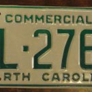 NOS 1988 North Carolina commercial license plate BL 2764