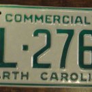 NOS 1988 North Carolina commercial license plate BL 2763