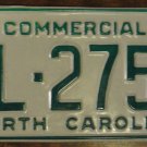 NOS 1988 North Carolina commercial license plate BL 2758