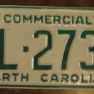 NOS 1988 North Carolina commercial license plate BL 2736