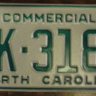 NOS 1984 North Carolina commercial license plate AK 3189
