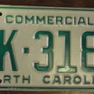 NOS 1984 North Carolina commercial license plate AK 3188