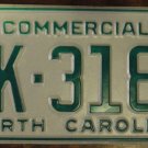 NOS 1984 North Carolina commercial license plate AK 3185