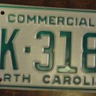 NOS 1984 North Carolina commercial license plate AK 3181