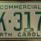 NOS 1984 North Carolina commercial license plate AK 3173