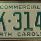 NOS 1984 North Carolina commercial license plate AK 3147