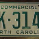 NOS 1984 North Carolina commercial license plate AK 3146