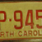1970 North Carolina license plate AP 9451