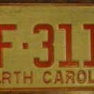 1970 North Carolina license plate AF 3115