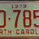 NOS 1979 North Carolina license plate BD 7852 new old stock