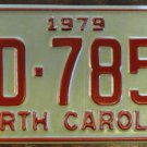 NOS 1979 North Carolina license plate BD 7851 new old stock