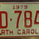 NOS 1979 North Carolina license plate BD 7847 new old stock