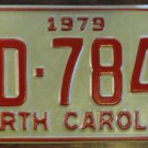 NOS 1979 North Carolina license plate BD 7846 new old stock