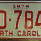 NOS 1979 North Carolina license plate BD 7842 new old stock
