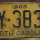 1966 North Carolina license plate CY 3832
