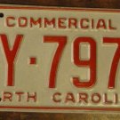 NOS 1985 North Carolina commercial license plate AY 7973 new old stock