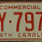 NOS 1985 North Carolina commercial license plate AY 7970 new old stock
