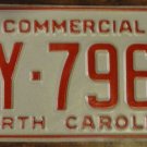 NOS 1985 North Carolina commercial license plate AY 7969 new old stock