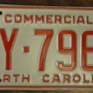NOS 1985 North Carolina commercial license plate AY 7964 new old stock