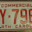 NOS 1985 North Carolina commercial license plate AY 7963 new old stock