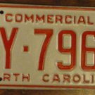 NOS 1985 North Carolina commercial license plate AY 7961 new old stock