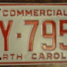NOS 1985 North Carolina commercial license plate AY 7957 new old stock