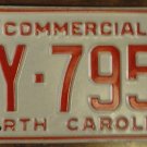 NOS 1985 North Carolina commercial license plate AY 7955 new old stock
