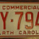 NOS 1985 North Carolina commercial license plate AY 7944 new old stock