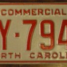 NOS 1985 North Carolina commercial license plate AY 7943 new old stock