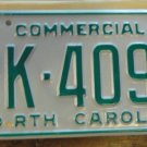 NOS 1986 North Carolina commercial license plate BK 4098 new old stock
