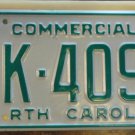 NOS 1986 North Carolina commercial license plate BK 4096 new old stock