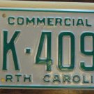 NOS 1986 North Carolina commercial license plate BK 4094 new old stock
