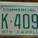NOS 1986 North Carolina commercial license plate BK 4093 new old stock