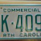 NOS 1986 North Carolina commercial license plate BK 4092 new old stock