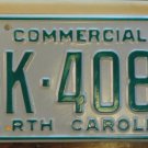 NOS 1986 North Carolina commercial license plate BK 4087 new old stock