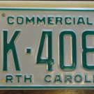 NOS 1986 North Carolina commercial license plate BK 4084 new old stock