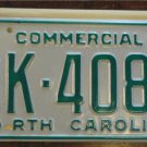 NOS 1986 North Carolina commercial license plate BK 4083 new old stock