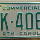 NOS 1986 North Carolina commercial license plate BK 4080 new old stock