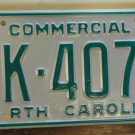 NOS 1986 North Carolina commercial license plate BK 4077 new old stock