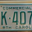 NOS 1986 North Carolina commercial license plate BK 4076 new old stock