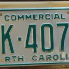 NOS 1986 North Carolina commercial license plate BK 4075 new old stock