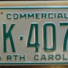 NOS 1986 North Carolina commercial license plate BK 4074 new old stock
